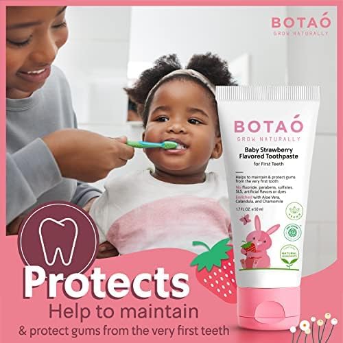Fluoride Free Toddler Toothpaste | Strawberry Flavored - Training Toothpaste for Toddlers | EWG Verified, Vegan, SLS Free, Safe to Swallow, Aloe Vera (2Pack)-Ruum Studio Home