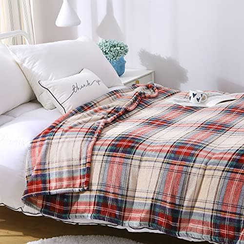 MERRYLIFE Tartan Plaid Print Throw Blanket Decorative Fleece Throw | Ultra-Plush Colorful | Couch Blanket Travel Lap | Home Gift Use(60" 90",Tartan)-Ruum Studio Home
