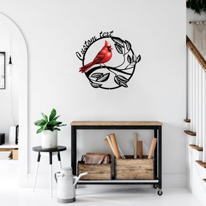 Personalized Name Garden Cardinal Metal Signs, Custom Family Name Yard Decor for Outdoor Outside, Cardinal Lawn Patio Stake Gardening Enthusiasts Grandmothers Gift-Ruum Studio Home