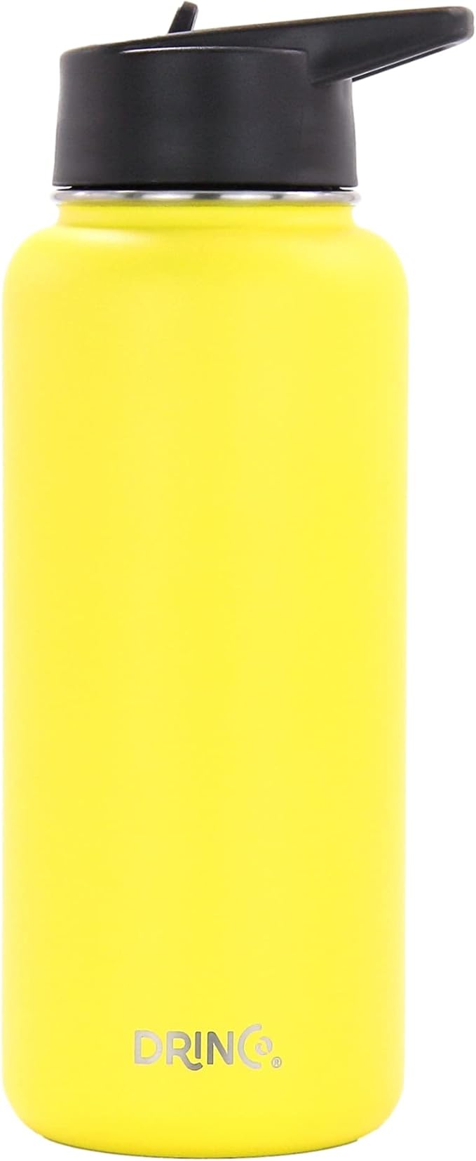 DRINCO Stainless Steel Water Bottle Spout Lid Vacuum Insulated Double Wall Water Bottle Wide Mouth (40oz 32oz 22oz 18oz 14oz) Leak Proof Keeps Cold or Hot (32 oz, 32oz Illuminating Yellow)-Ruum Studio Home
