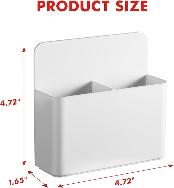 BEYGORM 2 Pack Plastics Magnetic Pen Holder for Refrigerator, Dry Erase Marker Holder for Whiteboard，Magnet School Locker Organizer Accessories, Pencil Cup, Pen Caddy, Classroom Organization(White)-Ruum Studio Home