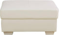 Ottoman Rectangular Storage Ottoman Bench, Genuine Cow Leather Footrest, Coffee Table, Stool Footstool with Hinged Lid for Living Room, Bedroom, Entryway, White, 36.5"x28"x18.5"-Ruum Studio Home