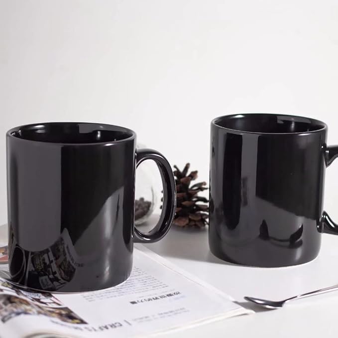 30oz Super Large Ceramic Coffee Mugs Large Handles Set of 2 (black)-Ruum Studio Home