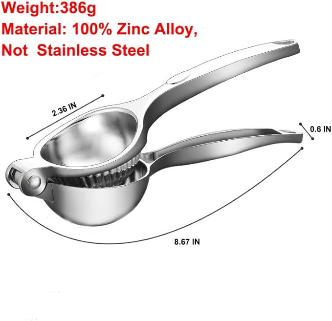 Lemon Squeezer, Heavy Duty Zinc Manual Lemon Juicer, Threaded Groove Fresh Small Oranges Limes Juicer Hand Press Manual Citrus Juicer Press for Home Restaurant Kitchen Accessories Utensils(Sliver)-Ruum Studio Home