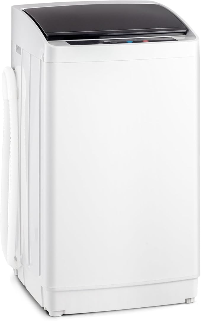 ROVSUN 17.8LBS Portable Washing Machine, Full-Automatic Electric Laundry Machine with Stainless Steel Drum, 110V Compact Washer and Spin Dryer Combo with Drain Pump for Apartment, Dorms, RV, Home-Ruum Studio Home