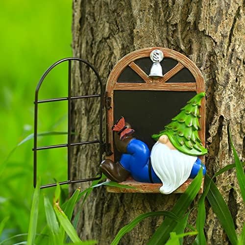 Whimsical Fairy Garden Gnome Statue, Tree Faces Decor Outdoor -5.9 Inch, Funny Garden Tree Decoration,Ideal Patio Yard Lawn Porch Decoration-Ruum Studio Home