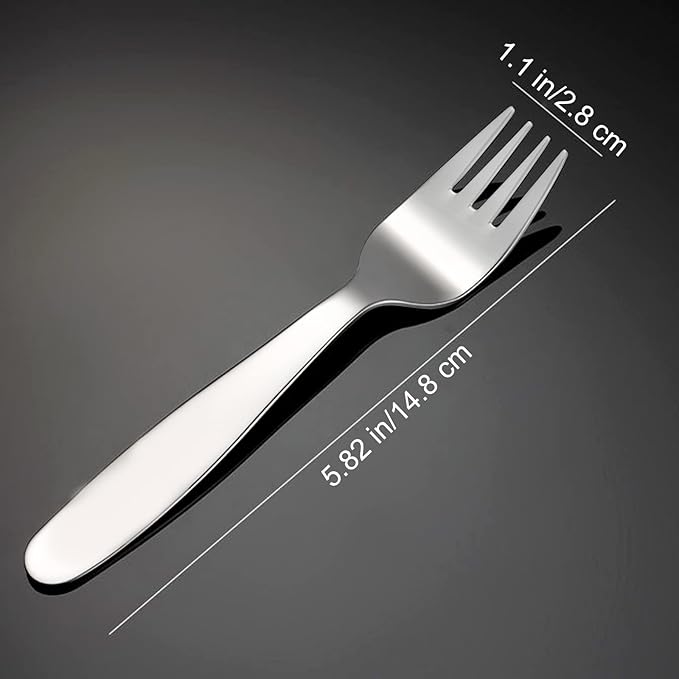VANRA Premium 18/8 Stainless Steel Children's Cutlery - 5.8-inch Kids Dinner Forks, 4 Pieces Silverware Flatware Utensil Set for Home & School-Ruum Studio Home