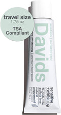 Davids Hydroxi Fluoride Free Nano Hydroxyapatite Toothpaste for Remineralizing Enamel & Sensitive Relief, Whitening, Antiplaque, SLS Free, Natural Peppermint, Made in USA, 1.75oz (Travel Size)-Ruum Studio Home