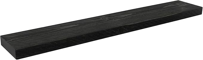 Joel's Antiques 42 Inch Wooden Floating Shelves for Wall - 42x8x2 in - Made of Natural Wood - Heavy Duty Rustic Wall Shelves Made in USA - Perfect for Living Room, Kitchen - Black-Ruum Studio Home