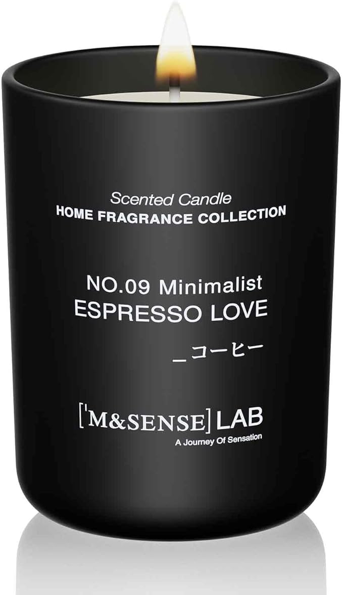 M&SENSE Natural Soy Candle| Espresso Love | 8.82 oz, 50H Burn | Minimalist Scented Candle for Relaxation, Gifting, Home Décor | for Bedroom, Office, Party Medium-Ruum Studio Home