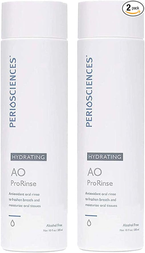 PerioSciences Hydrating Mouthwash Rinse Oral Care Pre Brush - Mint Anti Cavity Dry Mouth Plaque Remover for Healthier Gum Tissue & Teeth Enamel Protection - AO Dentist Recommended Clean - Pack of 2-Ruum Studio Home