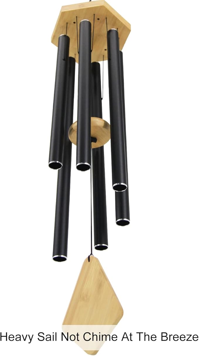 Wind Chimes Outdoor Large Deep Tone, 36 Inches Sympathy WindChimes Outdoor Memorial Windchime for Mom/Housewarming/Christmas, Black Wind Chime for Outside Garden, Patio, Home Decor-Ruum Studio Home