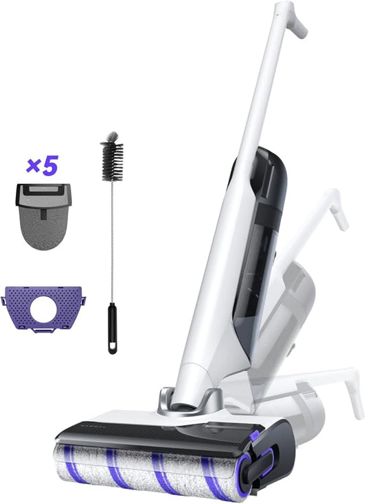 NARWAL S30 Wet Dry Vacuum Cleaner with 20000Pa Suction, 176°F Self-Cleaning, Heated Drying, Disposable Waste Bag, Tangle-Free, Cordless Vacuum Mop for Hard Floors & Edge Cleaning, Easy to Use-Ruum Studio Home