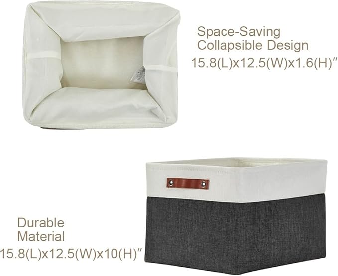 DECOMOMO Storage Baskets for Shelves - Fabric Closet Organizers and Storage Bins, Perfect Baskets for Organizing Closet Toys Nursery (Black and White, XL - 3 Pack)-Ruum Studio Home