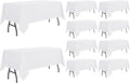 sancua 10 Pack White Tablecloth 60 x 84 Inch, Rectangle Table Cloth for 4ft Tables - Stain and Wrinkle Resistant Washable Polyester Table Cover for Dining Wedding Banquet Party Buffet Restaurant-Ruum Studio Home