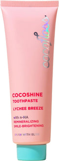 Cocofloss Cocoshine Whitening Toothpaste, Remineralize & Repair Sensitive Teeth, Fluoride-Free with n-HA, Kid-Friendly, Lychee Breeze, 3.4 oz-Ruum Studio Home