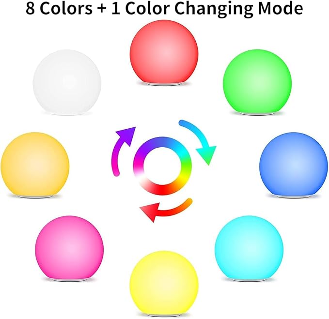 infray 12-Inch LED Ball Light, Solar Rechargeable Globe Light Color Changing Solar Globe Lamp IP67 Waterproof Outdoor Garden RGB Orb Light for Patio Pool Yard Bar Party Decorative Lighting-Ruum Studio Home