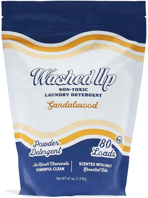 Sandalwood Laundry Detergent Powder | Only 100% Pure Essential Oils | Safe for Sensitive Groups | Powerful Clean | Plant & Mineral-Based | Made in USA | 3lbs-Ruum Studio Home