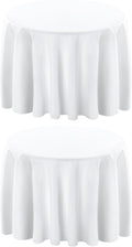 Surmente 132 inch Round Tablecloths -2 Pack White Round Table Cloths, Polyester Fabric Table Covers for Wedding, Party, Banquet, or Restaurant-Ruum Studio Home