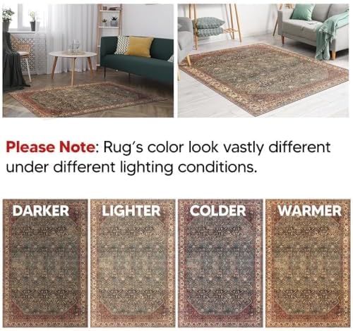 Keen Home Design 3x5 Rug - Machine Washable Entry Rug with Non-Slip Backing, Ideal for Enteryway, Kitchen, Bathroom, Laundry Room - Vintage, Easy Clean, Durable, Low Pile Rug - (3' x 5')-Ruum Studio Home