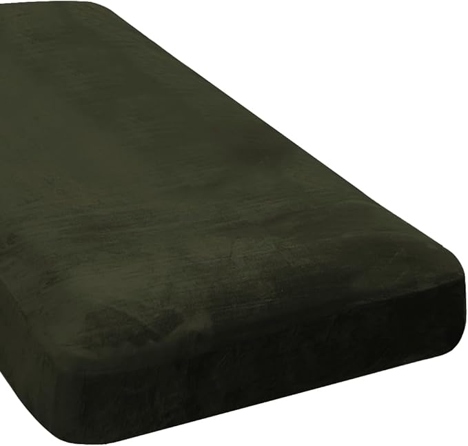 H.VERSAILTEX Velvet Stretch Individual Chaise Cover Sectional Couch Covers for L Shaped Sofa Both Left/Right Furniture Protector Seat Cushion Sofa Cover (1 Piece Chaise Cover, Olive)-Ruum Studio Home