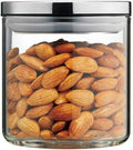 SIXAQUAE Glass Food Storage Containers Jar Stainless Steel Lids 600ml Airtight Canister Organization Sets Stackable…-Ruum Studio Home