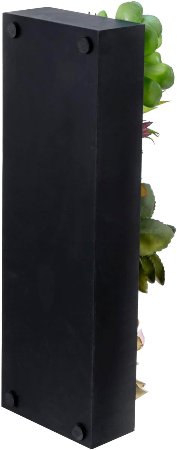 MyGift Artificial Assorted Succulent Arrangement in Rectangular Black Wood Planter Box, Fake Plant Decor-Ruum Studio Home