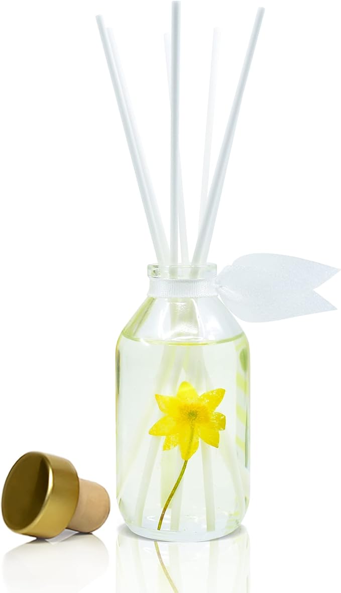 LOVSPA Reed Diffuser Set, Coastal Citrus Scented Oil Diffuser with Sticks, Home Fragrance Accessories for Bathroom Shelf Decor, Aroma Diffusers for Home or Office Desk, USA Made-Ruum Studio Home