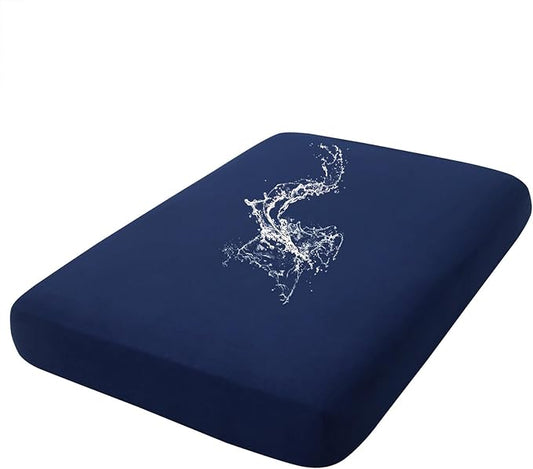 hyha Waterproof Couch Cushion Covers, Stretch Sofa Couch Seat Slipcover for Dog Washable, Non-Slip Waterproof Outdoor Cushion Covers for Patio Furniture Replacement (1 Piece for Medium, Navy)-Ruum Studio Home