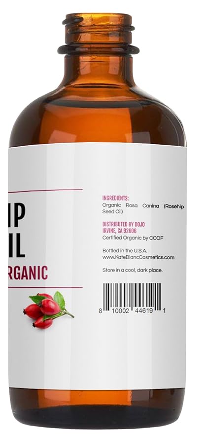 Kate Blanc Cosmetics Rosehip Oil for Face & Softer Glowing Skin (1oz, Organic, Pure, Cold Pressed) Rosehip Seed Face Oil for Facial & Gua Sha Massage-Ruum Studio Home