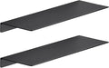 JOOM 2 PCS Small Floating Shelf, 12'' Metal Wall Shelf, Black, Bathroom, Durable, Waterproof, 5.0lbs Weight Capacity-Ruum Studio Home