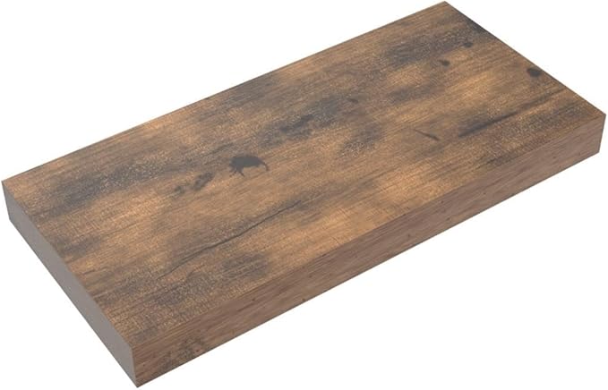 QEEIG Floating Shelves for Wall Bathroom Shelf Bedroom Kitchen Living Room Hanging Book Shelves Small Farmhouse Decor 16 inch Set of 3, Rustic Brown (015-BN3)-Ruum Studio Home