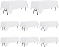 sancua 8 Pack White Tablecloth 60 x 84 Inch, Rectangle Table Cloth for 4ft Tables - Stain and Wrinkle Resistant Washable Polyester Table Cover for Dining Wedding Banquet Party Buffet Restaurant-Ruum Studio Home
