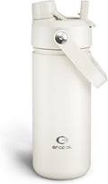 Insulated Water Bottle with Straw Stainless Steel Water Bottle, Leak-Proof, BPA-Free, Double Wall Vacuum Keeps Cold for 24 Hours for Sports, Travel, School (18 oz, Cream Moon)-Ruum Studio Home