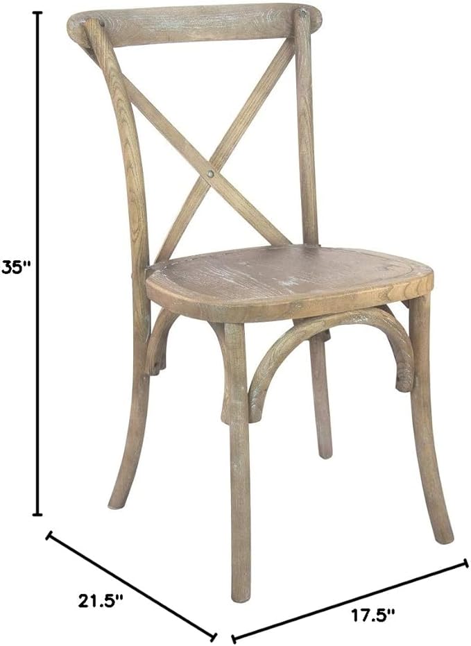 EMMA + OLIVER 2-Pack Medium Natural with White Grain X-Back Chair-Ruum Studio Home
