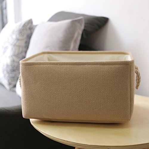 TheWarmHome Large Storage Basket - Fabric Storage Baskets for Organizing Shelves, Collapsible Storage Bin Organizer for Closet Bookself Laundry Dog Toy Home Organization, Decorative Beige Basket Gift-Ruum Studio Home