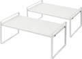 Nxconsu 2Pack Cabinet Shelves Stackable Shelf Organizer Rack Riser for Kitchen Cabinet Pantry Cupboard Counter Countertop Home Organization Storage Space Saver Heavy Duty Metal Nonslip White-Ruum Studio Home