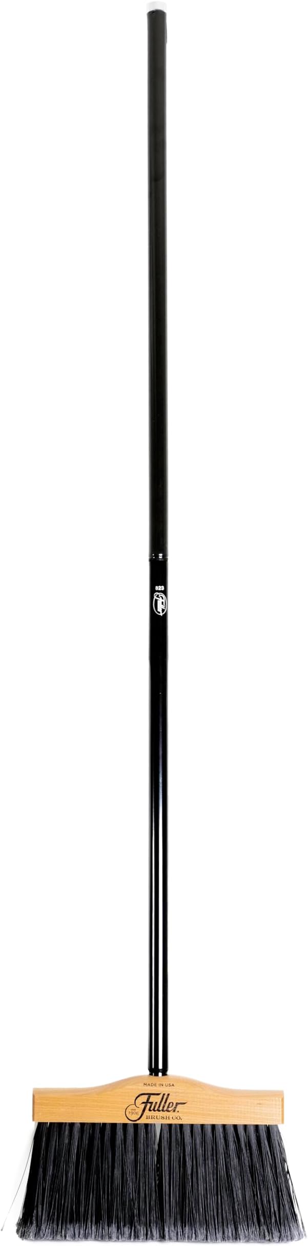 10” Upright Broom with 2 Piece Black Steel Threaded Handle-Ruum Studio Home