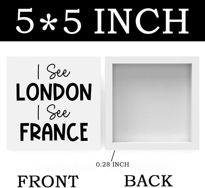 Funny Bathroom Decor, Funny Bathroom Wall Art, Black and White Bathroom Decor, Cute Bathroom Decor, Bathroom Decor for Shelves, Wooden Box Decor Sign for Home Farmhouse Office Living Room Desk Table-Ruum Studio Home