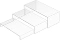 Acrylic Risers Display Stands 3pcs, Rectangular Dessert Table Display Set, Clear Display Shelf for Funko Pop, Collectibles, Retails, Shoes, Plants, Home Decors, Decoration - 7.5''x8''x8.5''-Ruum Studio Home