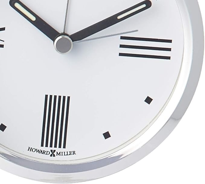 Howard Miller Tribeca Tabletop Clock – Modern Decorative Alarm Clock with Quartz Movement Brushed Aluminum Base & Beveled Glass Accents for Elegant Home & Office Decor Bold Accent Piece-Ruum Studio Home