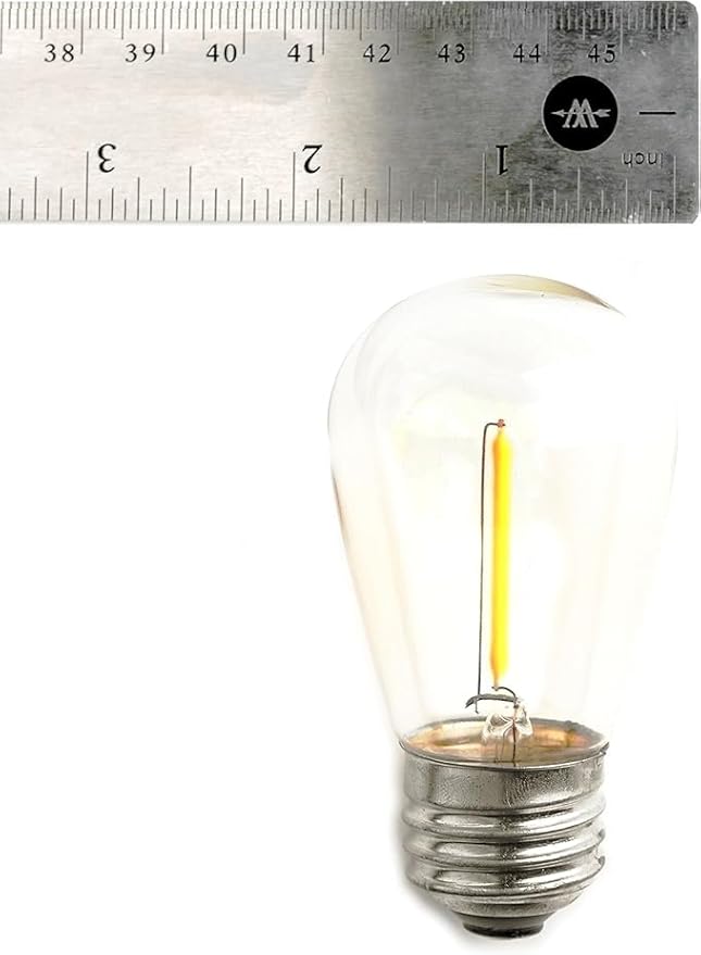 Hometown Evolution, Inc. E26 Outdoor Commercial String Lights with Suspended Socket for Weatherproof Heavy Duty Vintage Outside Lighting (S14 LED Plastic, 50 Foot 25 Socket)-Ruum Studio Home