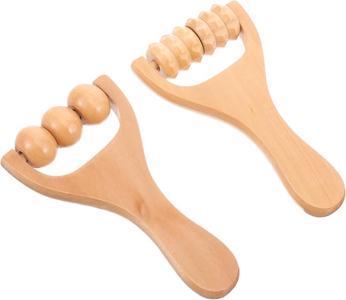 2pcs Wooden Massage Rollers Trigger Point Roller Muscle Relaxation Bead Massage Tools for Neck Back Leg Foot Arm-Ruum Studio Home