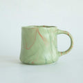 Abstract Art Ceramic Coffee Mugs Set - 1 Pack, Mint Green with Red and White Accents, Handcrafted Design for Modern Kitchen or Office-Ruum Studio Home