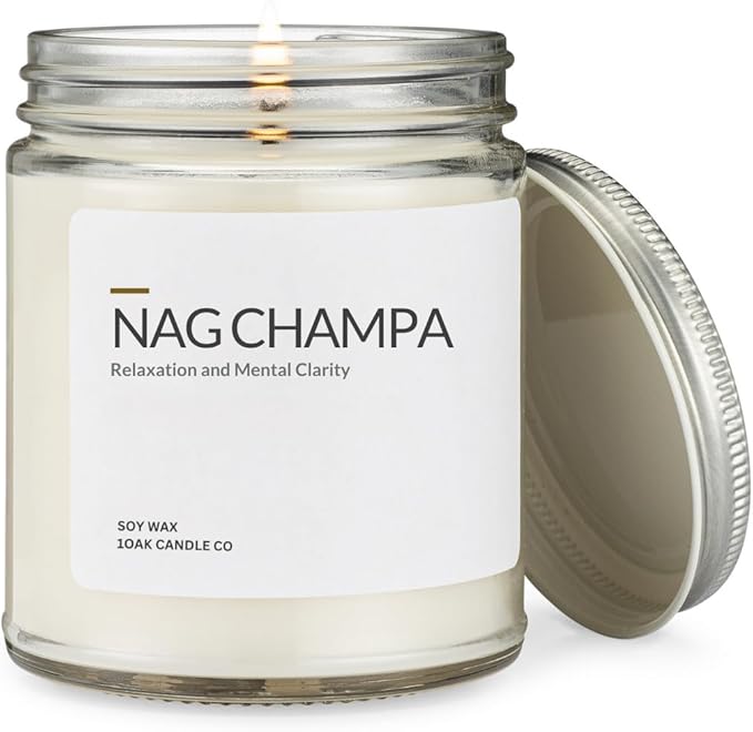 1OAK Soy Wax Scented Candles (Nag Champa) - Soy Candles for Home Scented - Long Burning Premium - Hand-Poured (7oz.)-Ruum Studio Home