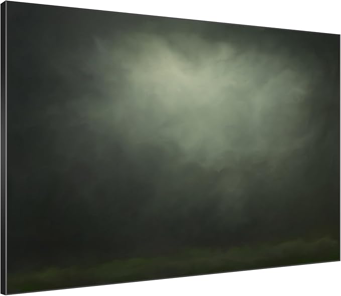 SIGNWIN 36"x46" Extra Large Framed Wall Art Moody Green Abstract Cloudscape, Minimalist Atmospheric Print for Home Living Room Bedroom Decor (Frame Assembly Required)-Ruum Studio Home