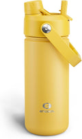 Insulated Water Bottle with Straw Stainless Steel Water Bottle, Leak-Proof, BPA-Free, Double Wall Vacuum Keeps Cold for 24 Hours for Sports, Travel, School (18 oz, Elfin Yellow)-Ruum Studio Home