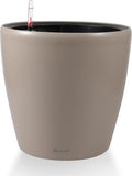 Dexceder 13x12 Self Watering Planter with Wheels Indoor Outdoor, Inner Pot Design, Thickened Large Floor Standing Flower Plant Pot with Water Level Indicator (Taupe Matte)-Ruum Studio Home
