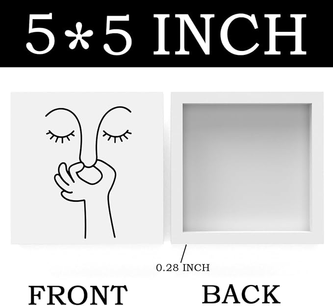 Funny Bathroom Decor, Black and White Bathroom Decor, Boho Dorm Decoration, Dorm Room Decoration for Shelves, Wooden Box Decorations Sign for Home Farmhouse Office Living Room Table Shelf-Ruum Studio Home