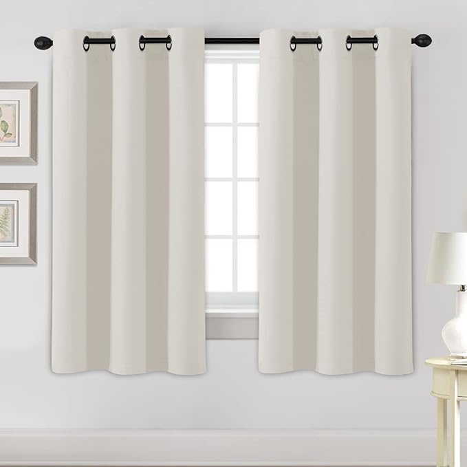 H.VERSAILTEX Room Darkening Curtains for Living Room Light Reducing Thermal Insulated Window Treatment Panels/Drapes Grommet Top 2 Panels (Ivory - 42 x 63 Inches)-Ruum Studio Home